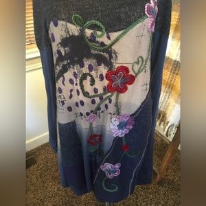 Hippie Dress With Flower Embroidery Size Small 🌷